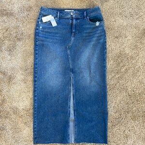 NWT M Jeans Split Front Denim Maxi Skirt  size 10